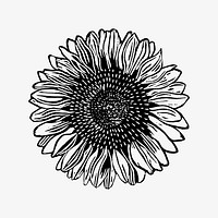 Vintage sunflower art print illustration vector, remix from artworks by Samuel Jessurun de Mesquita