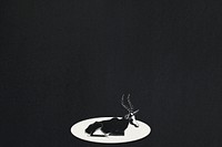Vintage blesbok psd animal art print background, remix from artworks by Samuel Jessurun de Mesquita