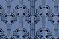 Vintage blue geometric gatsby pattern background vector, remix from artworks by Samuel Jessurun de Mesquita