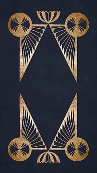 Vintage vector gold geometric art print, remix from artworks by Samuel Jessurun de Mesquita