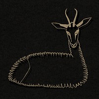 Vintage glittery gazelle art print, remix from artworks by Samuel Jessurun de Mesquita