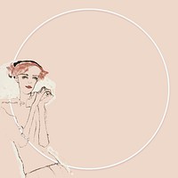 Vintage woman frame illustration vector remixed from the artworks of Egon Schiele.