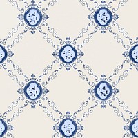 White and blue png vintage floral background image