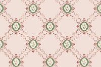 Pink floral pattern background vector feminine decor wallpaper
