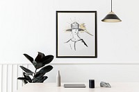 Minimal picture frame with woman illustration remix from the artworks by Porter Woodruff
