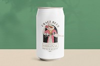 Craft beer can with woman illustration remix from the artworks by Otto Friedrich Carl Lendecke