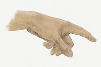 Hand pointing gesture vintage illustration