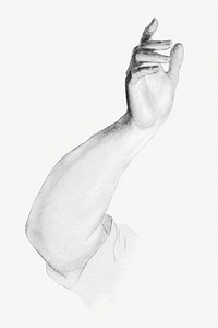 Hand reaching out gesture vintage illustration