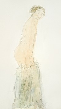 Study of a Nude by Auguste Rodin. Original from Yale University Art Gallery. Digitally enhanced by rawpixel.