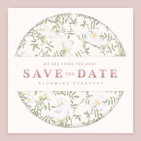 Elegant floral save the date design vector