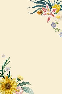 Summer floral border watercolor vector