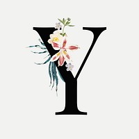 Y letter vector floral font