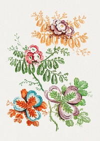 Vintage flower art work design element