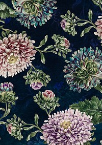 Vintage large double china aster flower pattern background design resource
