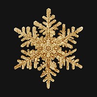 New year gold snowflake vector macro photography, remix of art by Wilson Bentley