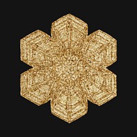 Gold Christmas snowflake vector macro photography, remix of photography by Wilson Bentley