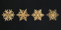 Christmas gold snowflake psd set macro photography, remix of art by Wilson Bentley
