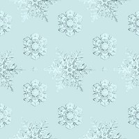 Icy snowflake seamless pattern background remix of photography by Wilson Bentley