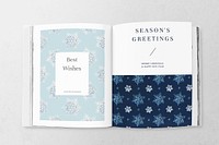 Blue Christmas snowflake magazine, remix of photography by Wilson Bentley
