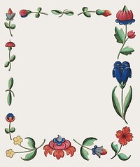 Vintage floral frame vector, featuring public domain artworks