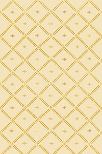 Vintage psd yellow geometric pattern background, featuring public domain artworks