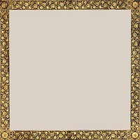 Vintage gold rectangle frame vector, featuring public domain artworks