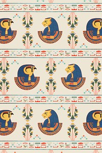 Egyptian Tefnut seamless pattern background vector
