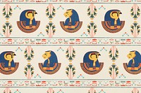 Beige ornamental Egyptian Tefnut pattern background