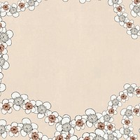 Japanese ume pattern vector frame, remix of artwork by Watanabe Seitei