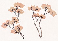 Vintage sakura Japanese background, remix of artwork by Katsushika Hokusai