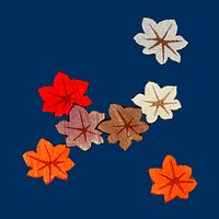 Traditional Japanese maple leaves vector ornamental element, remix of artwork by Watanabe Seitei