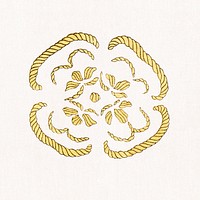Traditional Japanese floral ornamental element psd, remix of artwork by Watanabe Seitei