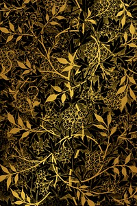 Vintage golden floral pattern remix from artwork by William Morris