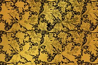 Elegant golden floral vector wallpaper remix from artwork by William Morris