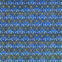William Morris's vintage yellow floral pattern on a blue background famous pattern vector, remix from the original artwork