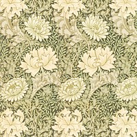 William Morris&#39;s vintage chrysanthemum flower famous pattern vector, remix from the original artwork