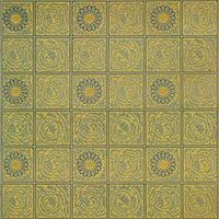William Morris&#39;s vintage squared yellow flower famous pattern vector, remix from the original artwork