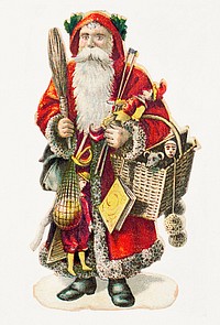 Santa Claus with a Basket of Toys