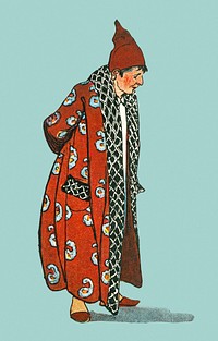 Man wearing a coat illustration
