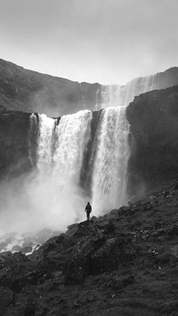 View of natural highland waterfall