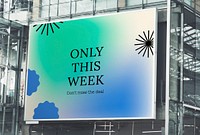 Billboard sign mockup, shopping sale ad psd