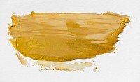 Gold brush stroke on white background