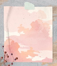 Pink pastel poster, paper note stationery design