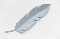 Gray vintage paper craft feather