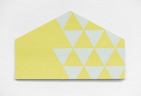 Yellow triangle design paper mockup