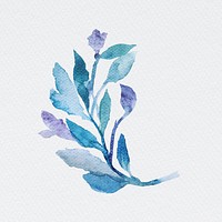Colorful watercolor natural leaves illustration