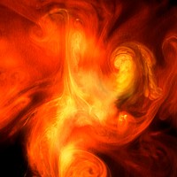 Red orange and yellow abstract fluid art background illustration