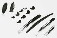 Abstract black brush stroke set mockup