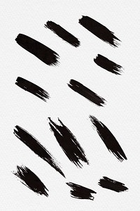 Abstract black brush stroke set mockup