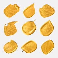 Metallic yellow brush stroke textures collection